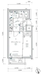 SQUARE CITY OMORI WEST【3階】の間取り