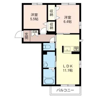 CROWN HILL B【2階】の間取り