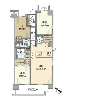 イニシア文京根津【6階】の間取り