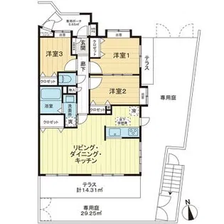 ライオンズマンション氷川台第2【1階】の間取り