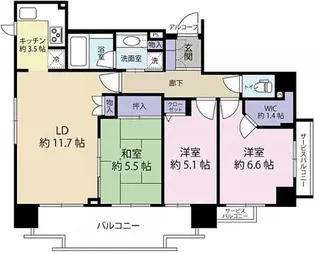 クレストフォルム亀戸ビュータワー【12階】の間取り