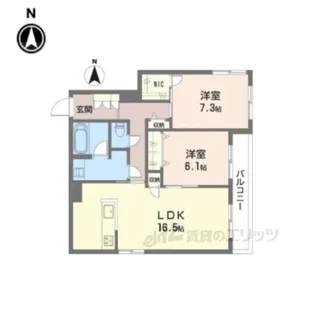 ラフィーネ松ヶ崎【2階】の間取り
