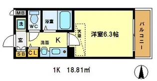 エステムコート御所南II【4階】の間取り