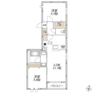 プランドール【2階】の間取り