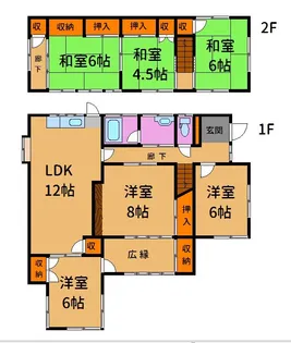 岡山県玉野市玉原1【一戸建】の間取り