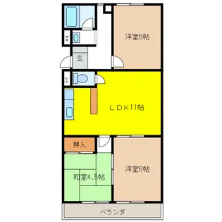 岐阜県岐阜市西荘1【マンション】の間取り