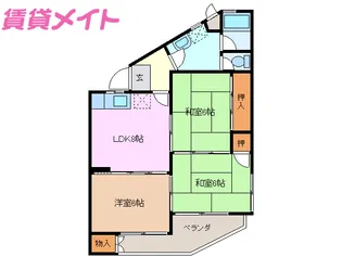 鈴与マンション【3階】の間取り