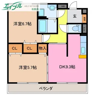 メルベーユ【2階】の間取り