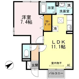 Dーroom面瀬【1階】の間取り
