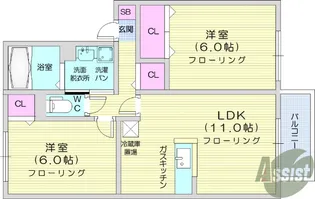 セジュールB【1階】の間取り
