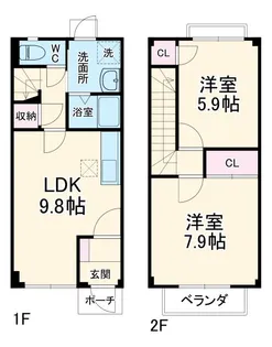静岡県袋井市川井【一戸建】の間取り