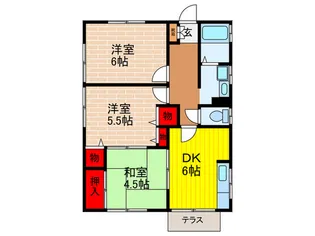ファミリ-ハイツ2【1階】の間取り