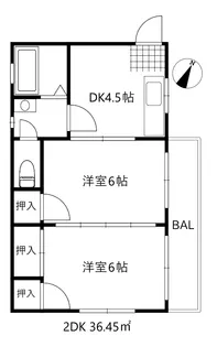 ハイツ朝【2階】の間取り
