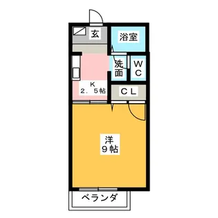 タウンコート厚原 E【2階】の間取り