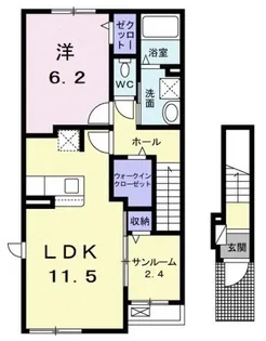 神奈川県足柄上郡大井町金子【アパート】の間取り