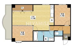 アサヒツインハイツ【4階】の間取り