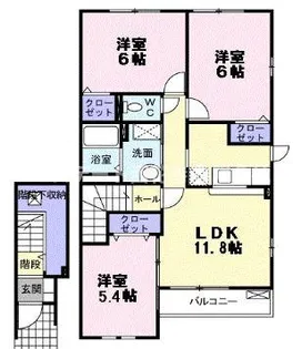 ドゥーフォワイエ・弐番館【2階】の間取り