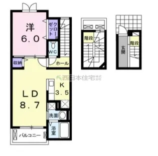 プラザ九源II【1階】の間取り