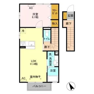 レモングラス釜井 B【2階】の間取り