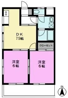 アサヒハイツ【3階】の間取り