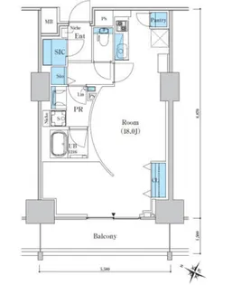 ロイヤルパークスER万代【5階】の間取り