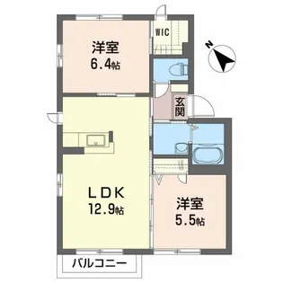 ディアコートYS A【2階】の間取り