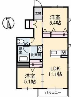 シャーメゾン アベリア【1階】の間取り