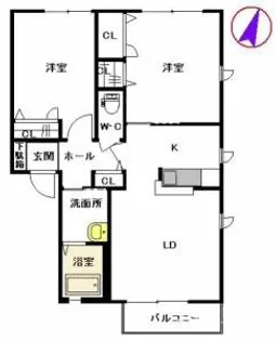 シャーメゾン グリーン C棟【2階】の間取り