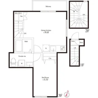 ルナコート小岩【3階】の間取り