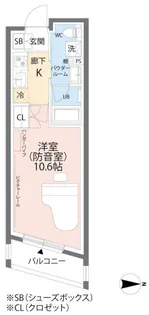 ミュージションプラス世田谷経堂【4階】の間取り