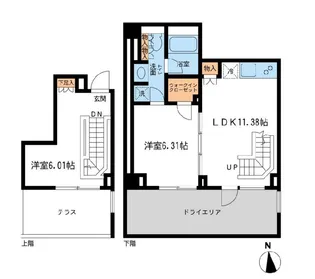 レジデンス白金コローレ【1階】の間取り