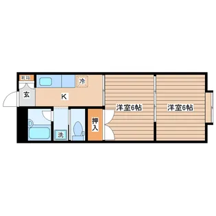 ホープシティ名取【2階】の間取り