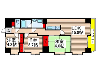 グローリア初穂船橋金杉【3階】の間取り