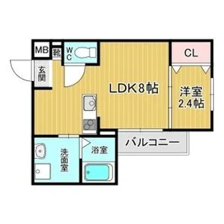 リアコート枚方御殿山SOUTH【2階】の間取り