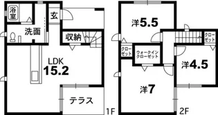 徳島県阿南市那賀川町中島【一戸建】の間取り