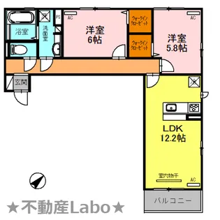 徳島県板野郡松茂町笹木野字八北開拓【アパート】の間取り