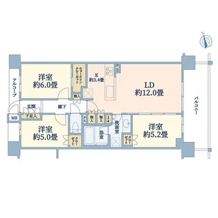 ジオ茅ヶ崎フレシア【2階】の間取り
