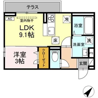 レスア柏崎I【1階】の間取り