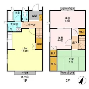 中嶋メゾネットの間取り