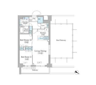 NIIYA平和台【4階】の間取り