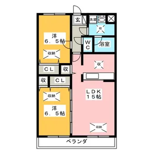 ルネスつちやB棟【1階】の間取り