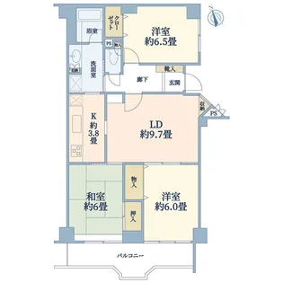 マンションアクロス【13階】の間取り