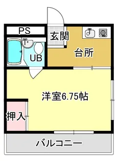 H1フラットマンション【3階】の間取り