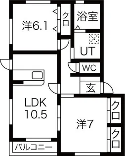 水沢ステーションアベニューG棟【2階】の間取り