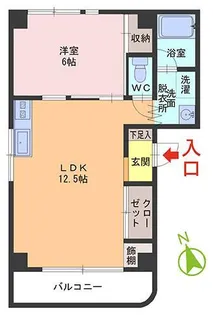 パセオ日の出【3階】の間取り