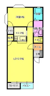 イーストレビュー【1階】の間取り