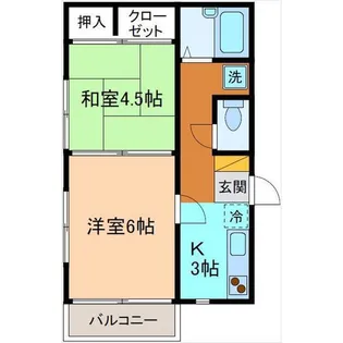 リバティハイツII【1階】の間取り