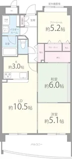 シャルマン和泉【6階】の間取り