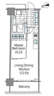 コンフォリア新宿イーストサイドタワー【8階】の間取り