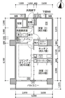 東雲キャナルコートCODAN18号棟【7階】の間取り